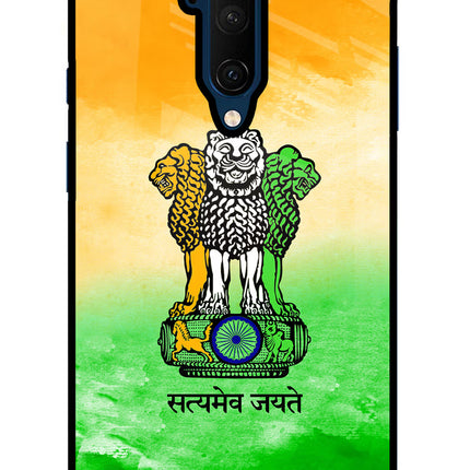 Satyamev Jayate Flag Oneplus 7T Pro Glass Case