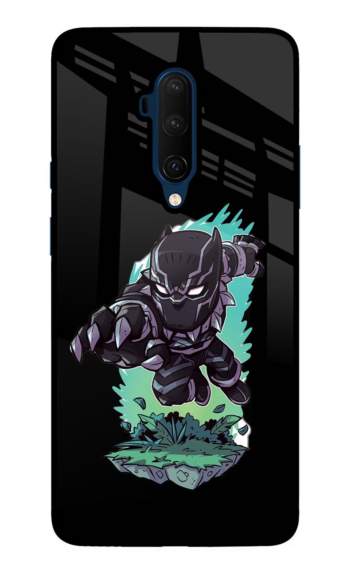 Black Panther Oneplus 7T Pro Glass Case Back Cover by Casekaro