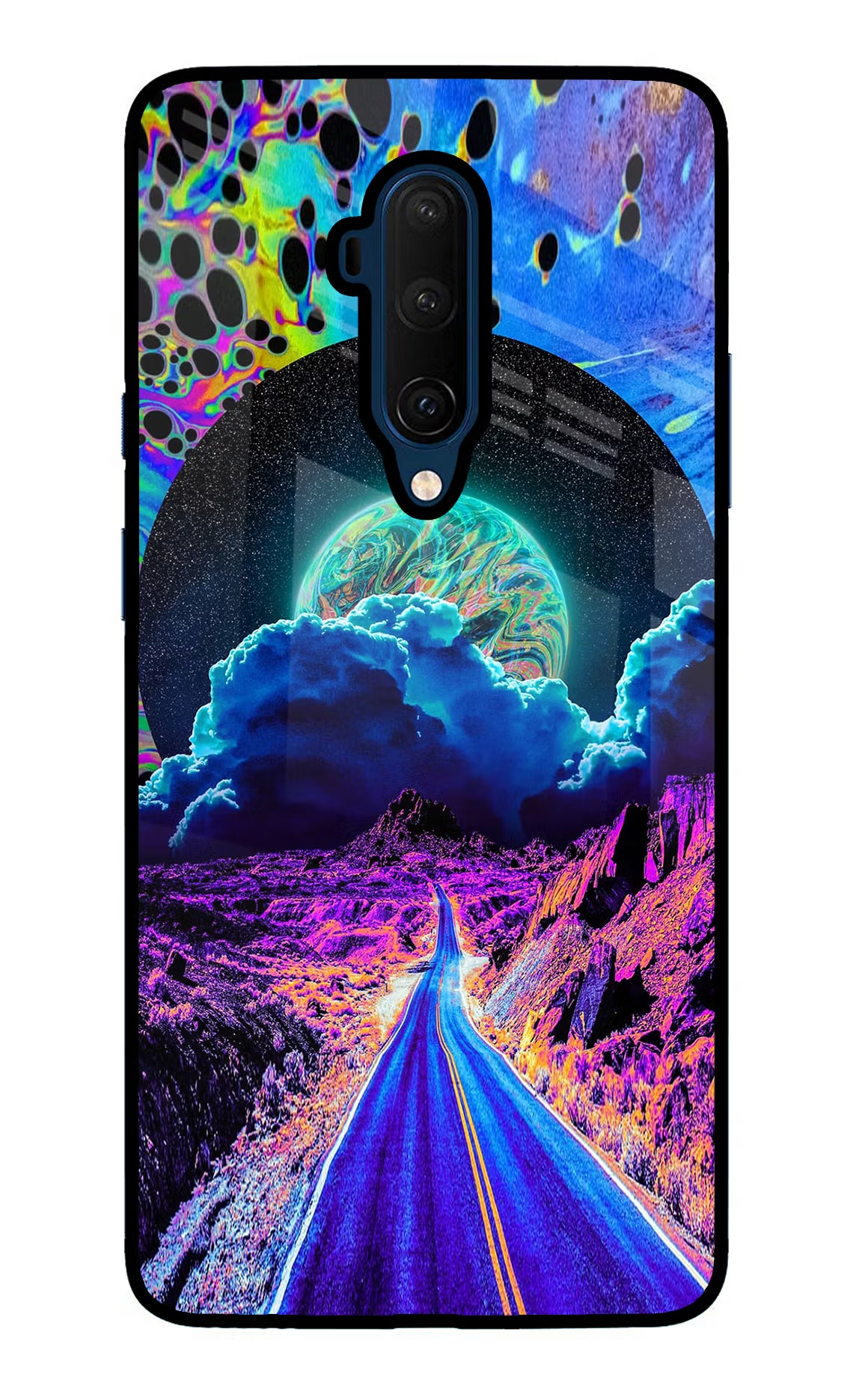 Psychedelic Painting Oneplus 7T Pro Glass Case Back Cover by Casekaro