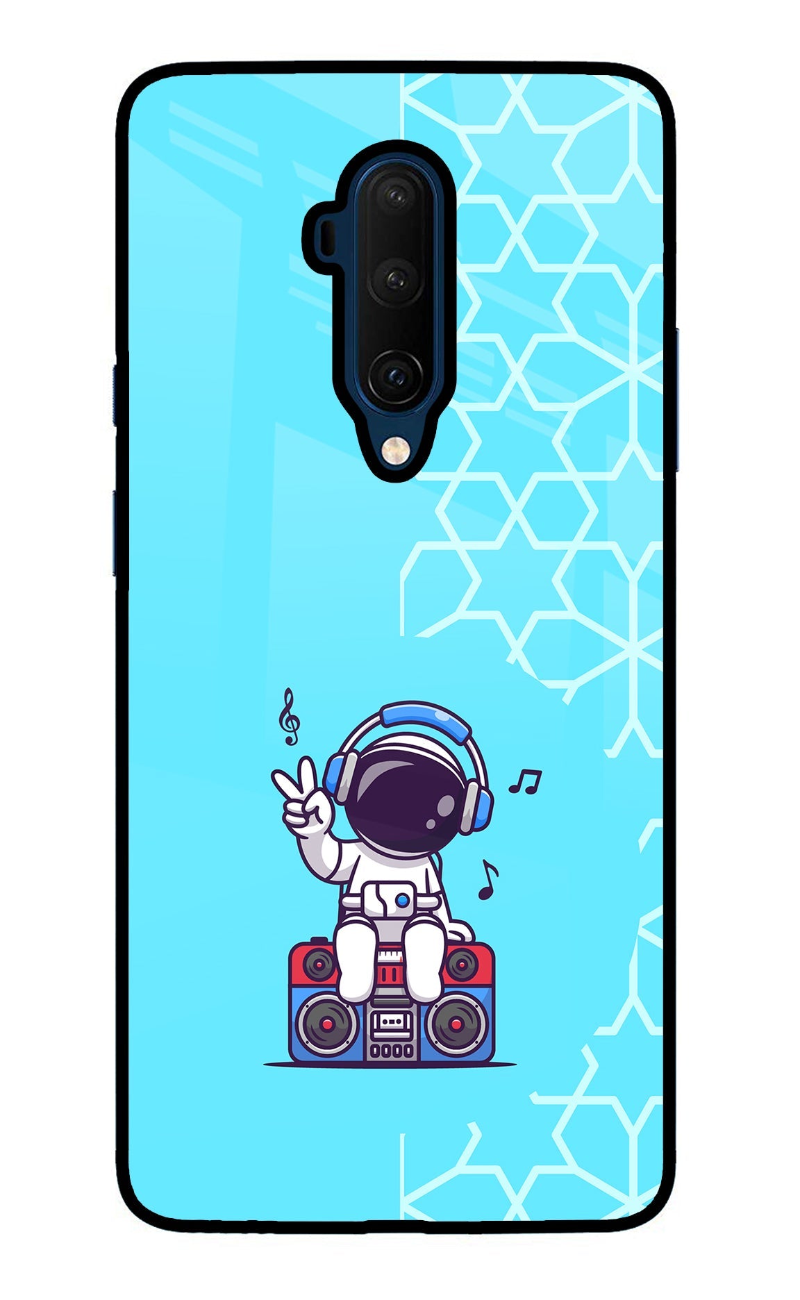 Cute Astronaut Chilling Oneplus 7T Pro Glass Case