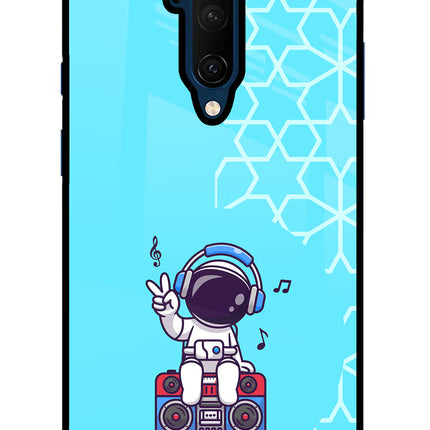 Cute Astronaut Chilling Oneplus 7T Pro Glass Case