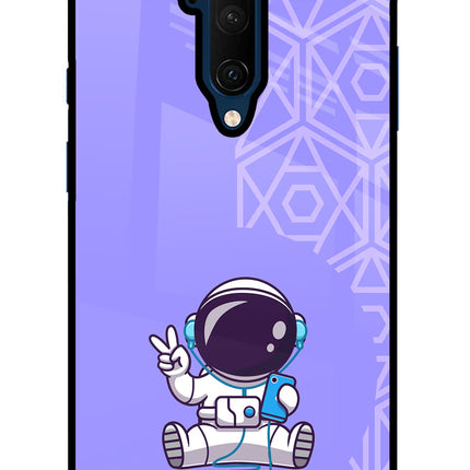 Cute Astronaut Chilling Oneplus 7T Pro Glass Case
