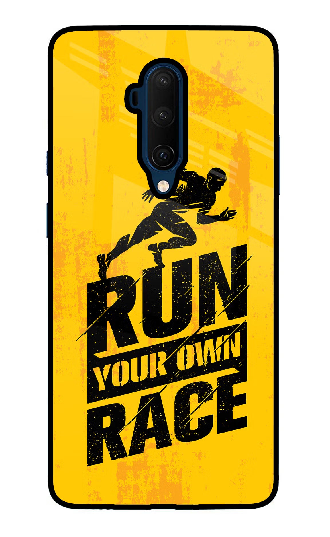 Run Your Own Race Oneplus 7T Pro Glass Case Back Cover by Casekaro