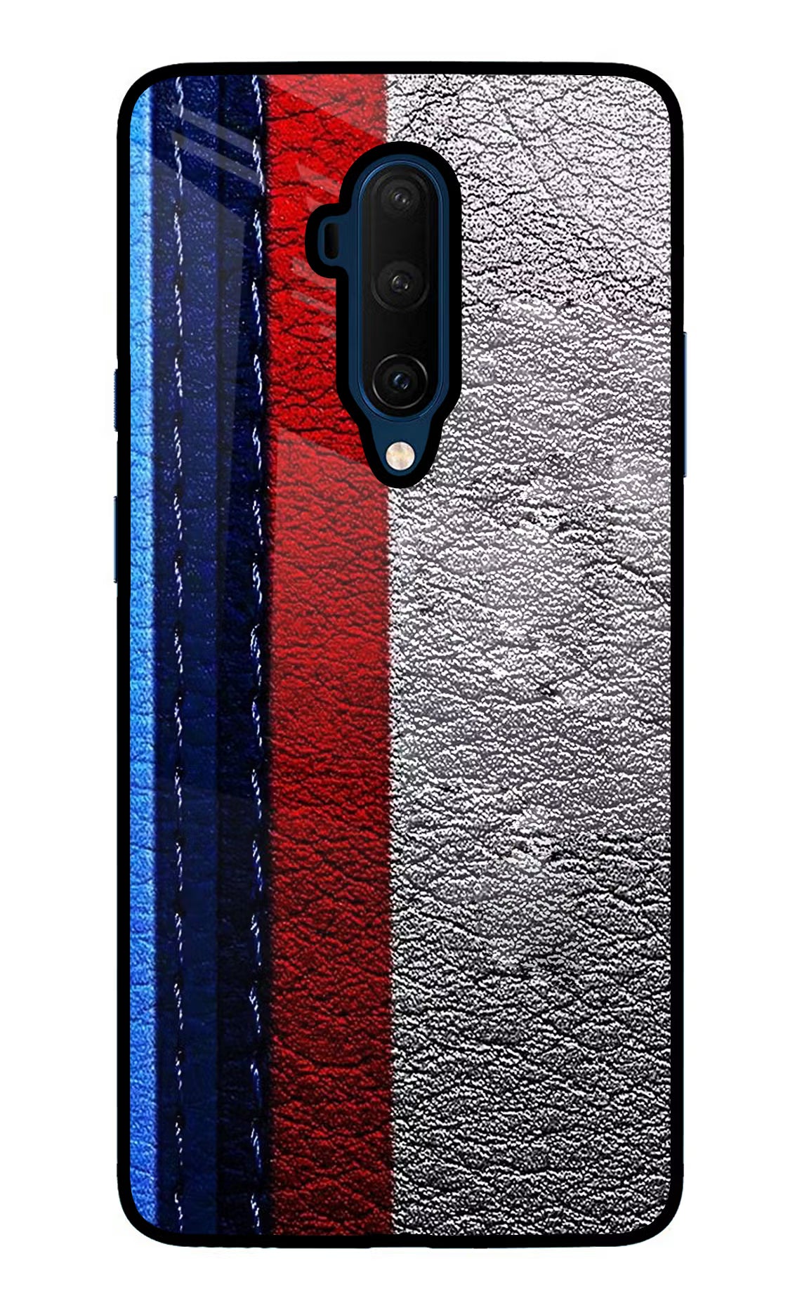 BMW Stripes Oneplus 7T Pro Glass Case Back Cover by Casekaro