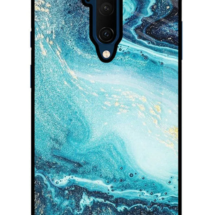 Blue Glitter Marble Oneplus 7T Pro Glass Case