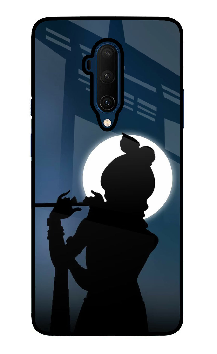 Shri Krishna Silhouette Oneplus 7T Pro Back Cover, Glass case