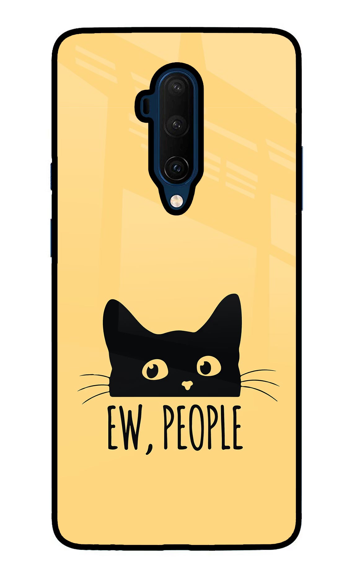 Ew People Catitude Oneplus 7T Pro Glass Case Back Cover by Casekaro