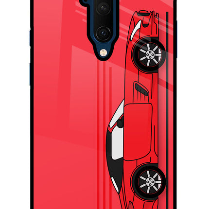 Red Velocity Oneplus 7T Pro Glass Case