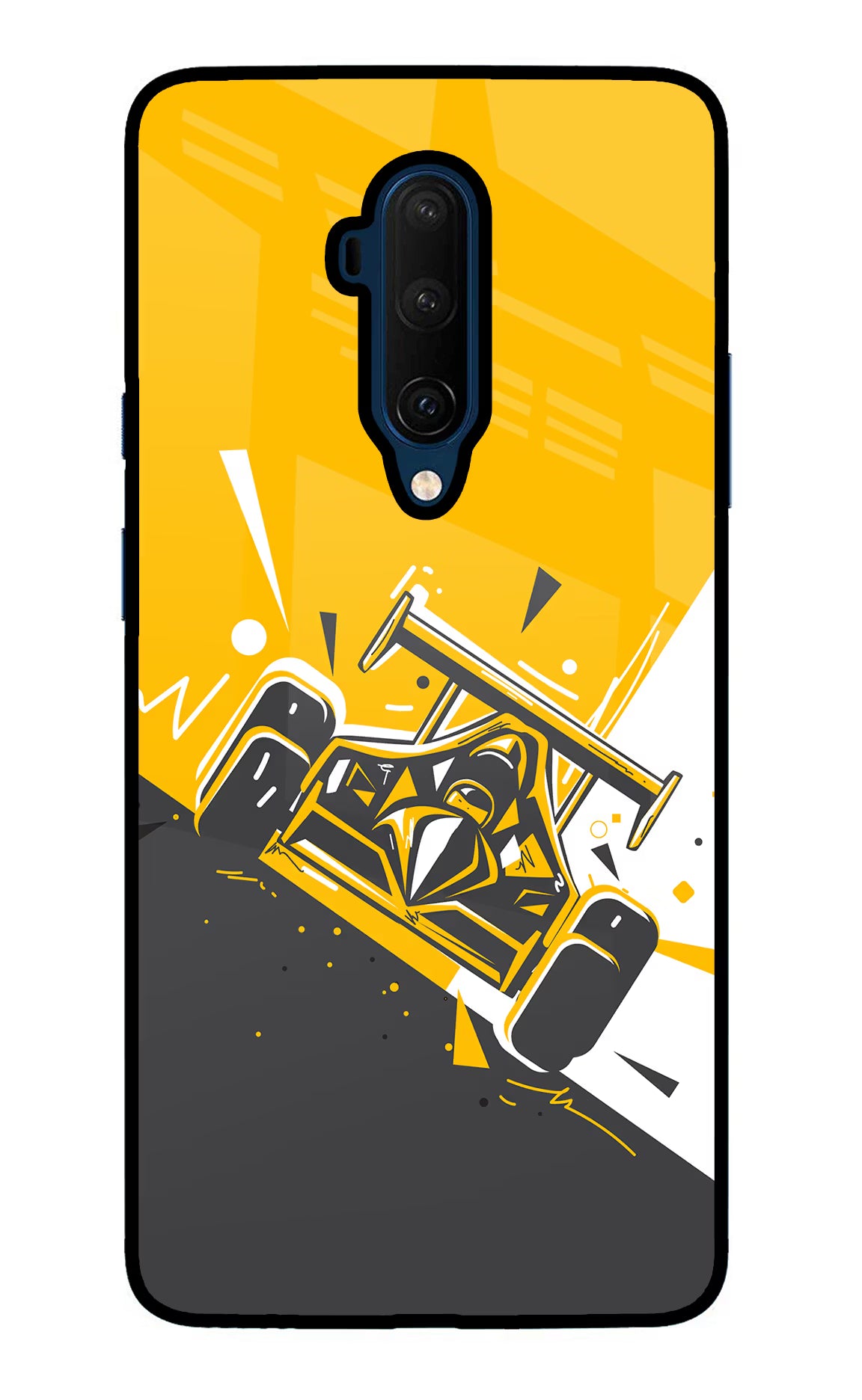 Track King Oneplus 7T Pro Glass Case Back Cover by Casekaro