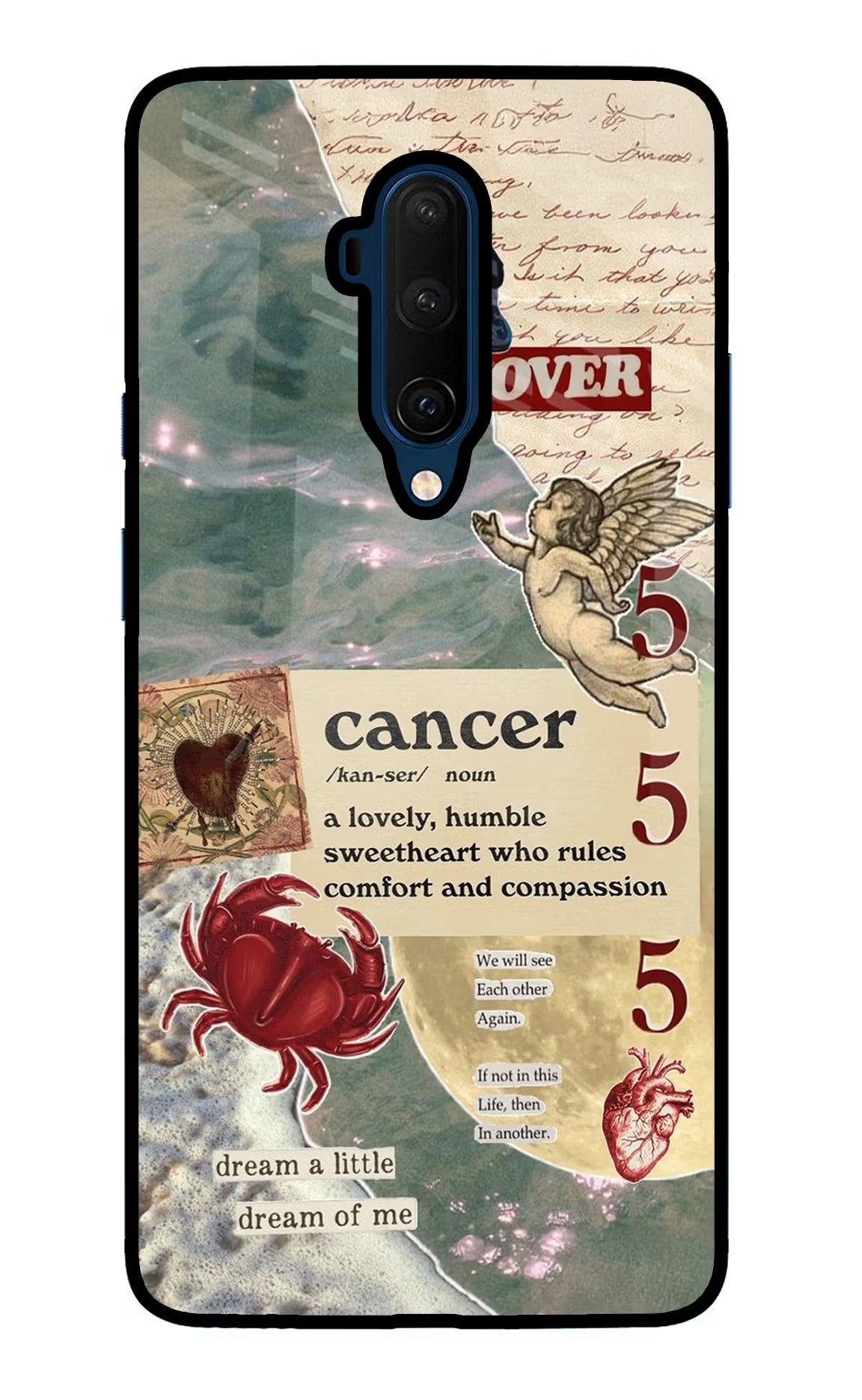 Cancer Zodiac Oneplus 7T Pro Glass Case