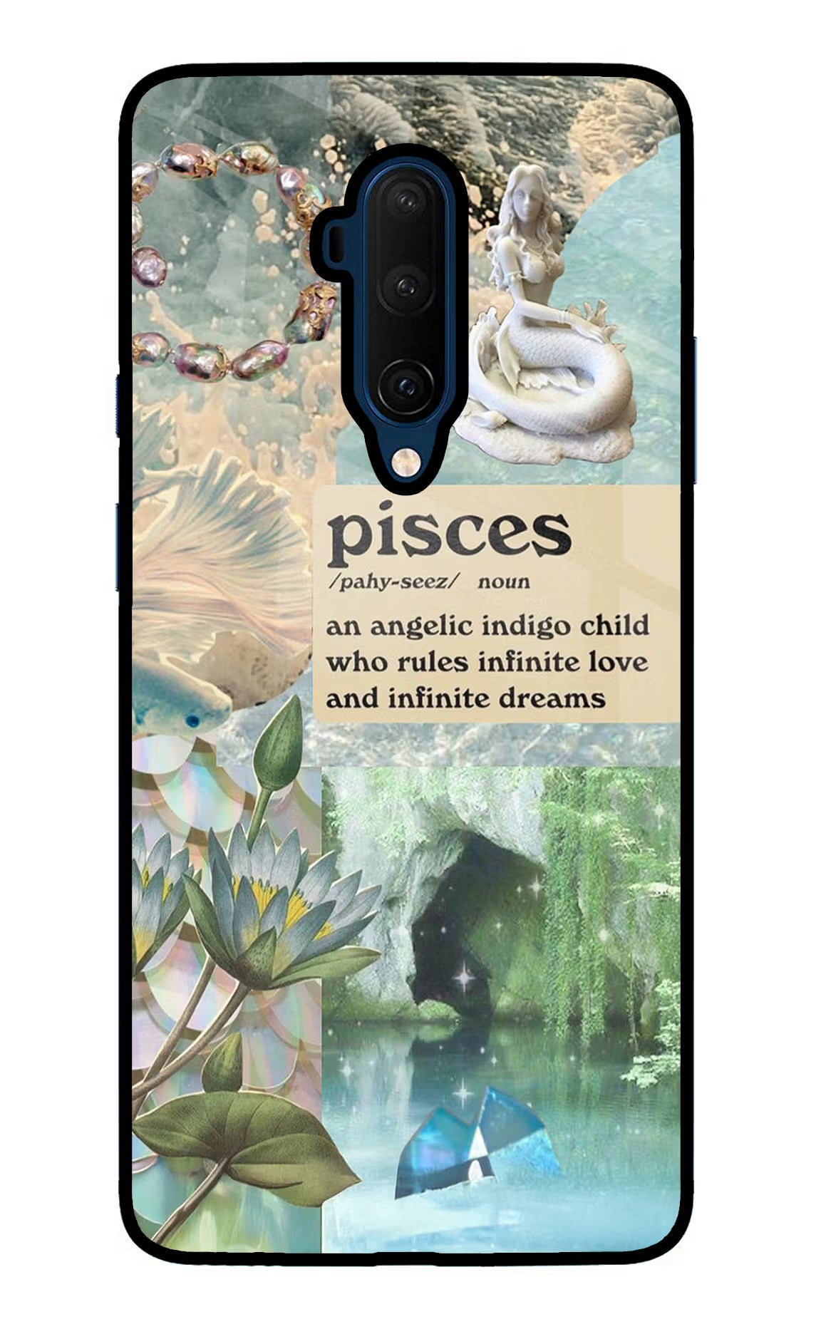 Pisces Zodiac Oneplus 7T Pro Glass Case Back Cover by Casekaro