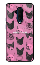 Pink Cats Oneplus 7T Pro Glass Case