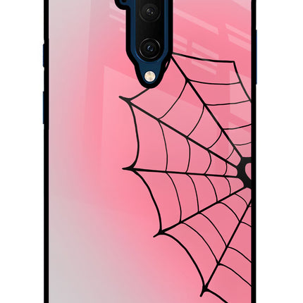 Pink Web Oneplus 7T Pro Glass Case