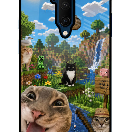 Minecraft Cat Chaos Oneplus 7T Pro Glass Case