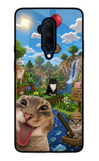 Minecraft Cat Chaos Oneplus 7T Pro Glass Case