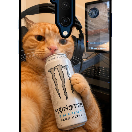 Gamer Cat Energy Oneplus 7T Pro Glass Case