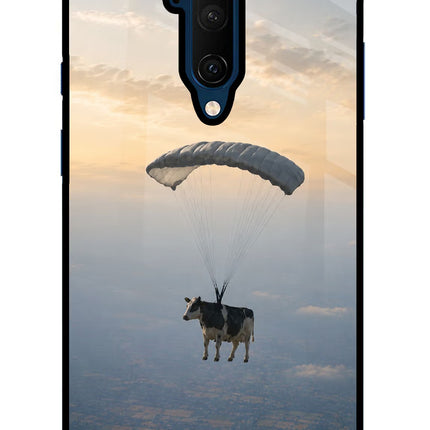 Skydiving Cow Oneplus 7T Pro Glass Case