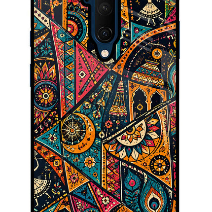 Folk Print Oneplus 7T Pro Glass Case