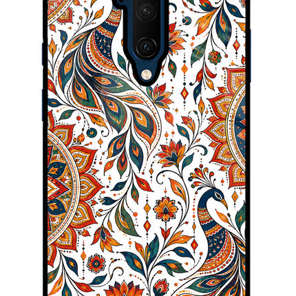 White Mayura Oneplus 7T Pro Glass Case