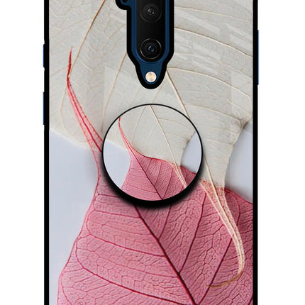 White Pink Leaf Oneplus 7T Pro Glass Case