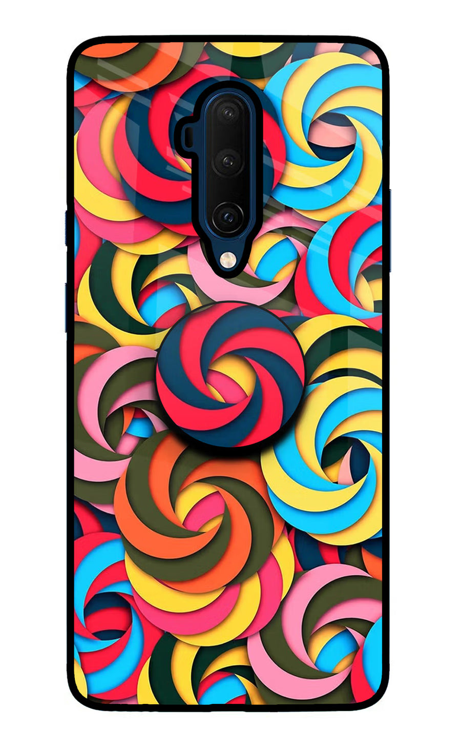 Spiral Pattern Oneplus 7T Pro Pop Case, Glass case