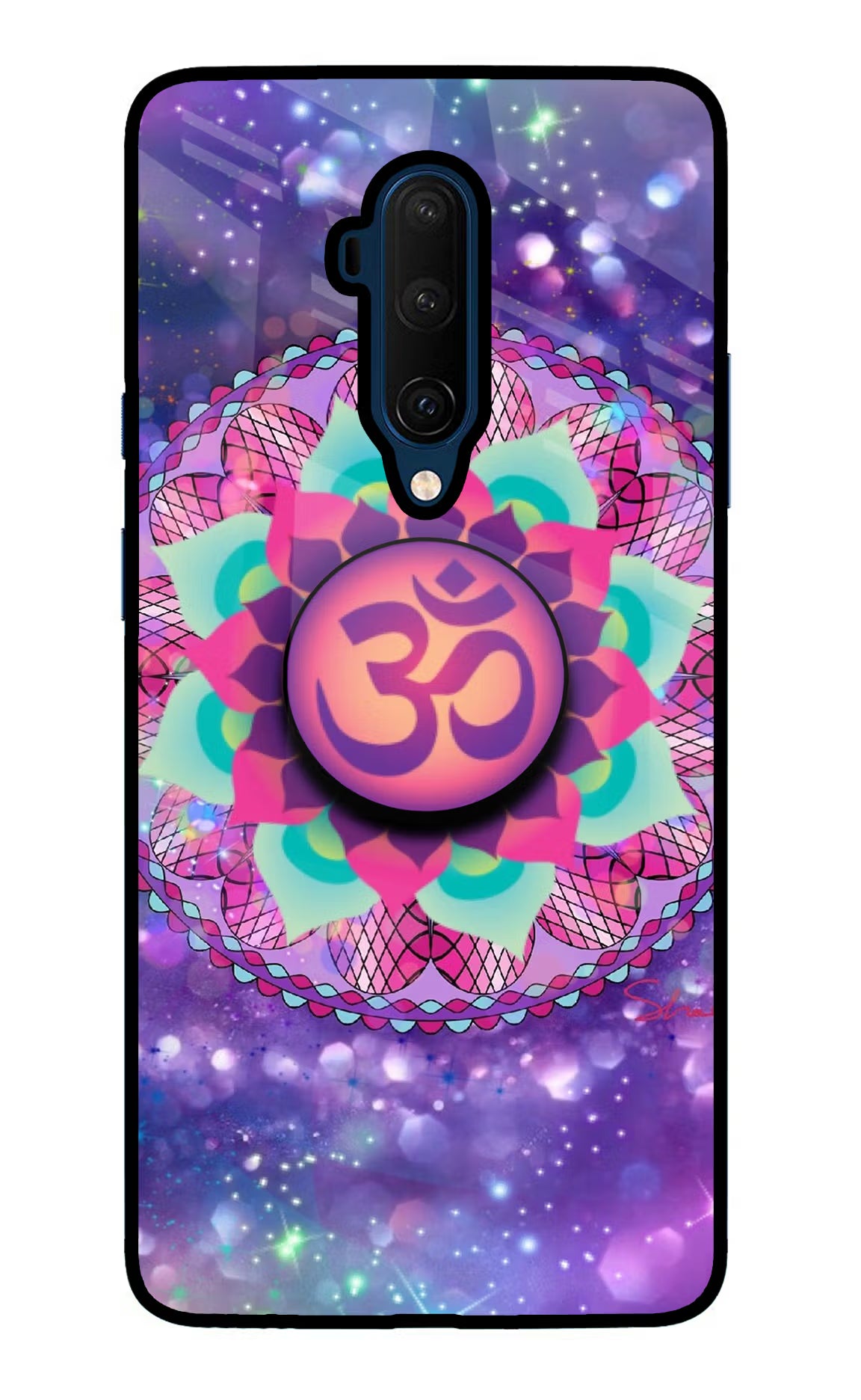 Om Purple Oneplus 7T Pro Glass Case