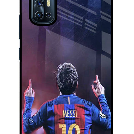 Messi Vivo V17 Glass Case Back Cover by Casekaro