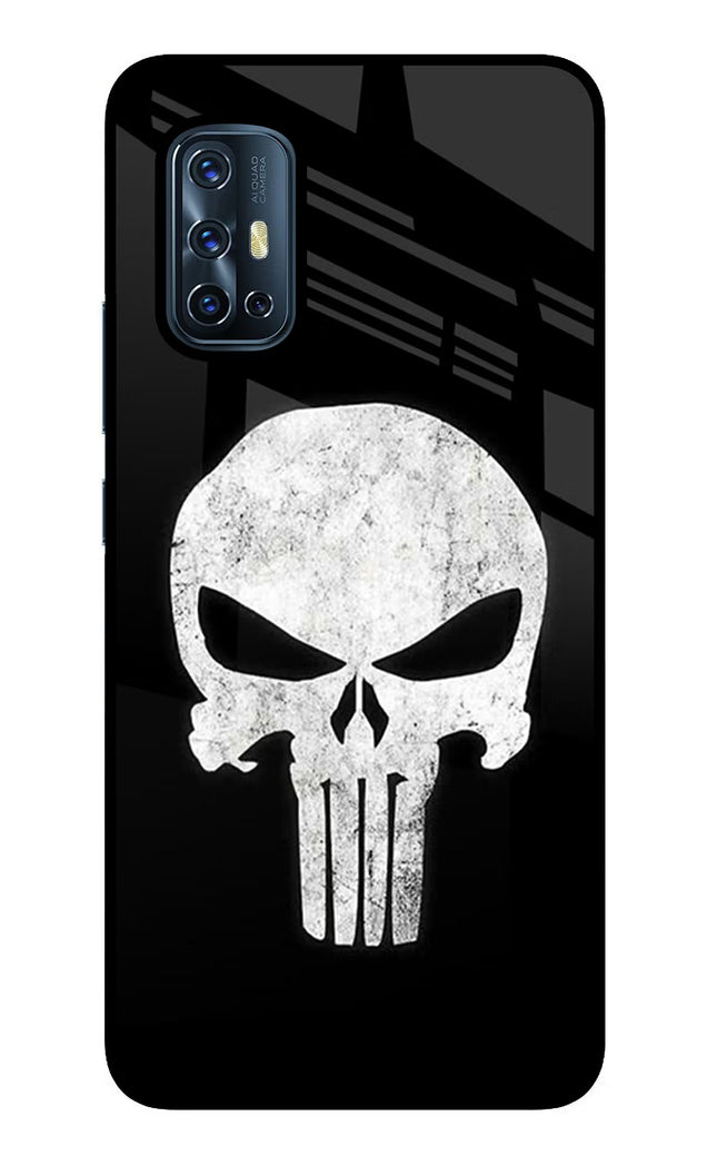 Punisher Skull Vivo V17 Glass Case Back Cover by Casekaro