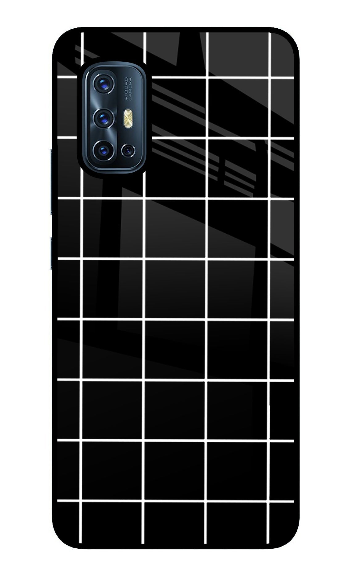 White Grid Vivo V17 Back Cover