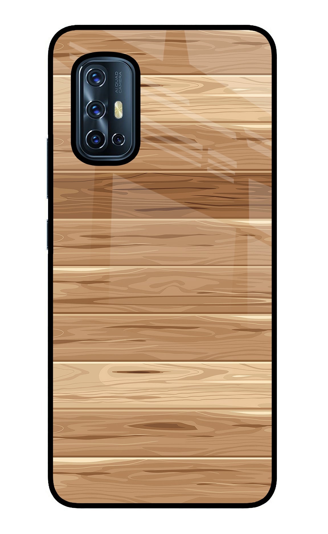 Wooden Vector Vivo V17 Glass Case