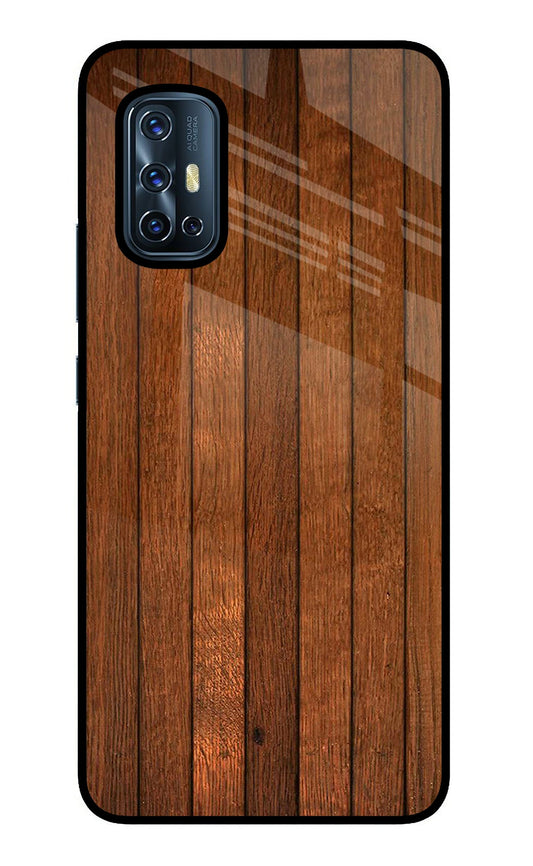 Wooden Artwork Bands Vivo V17 Glass Case