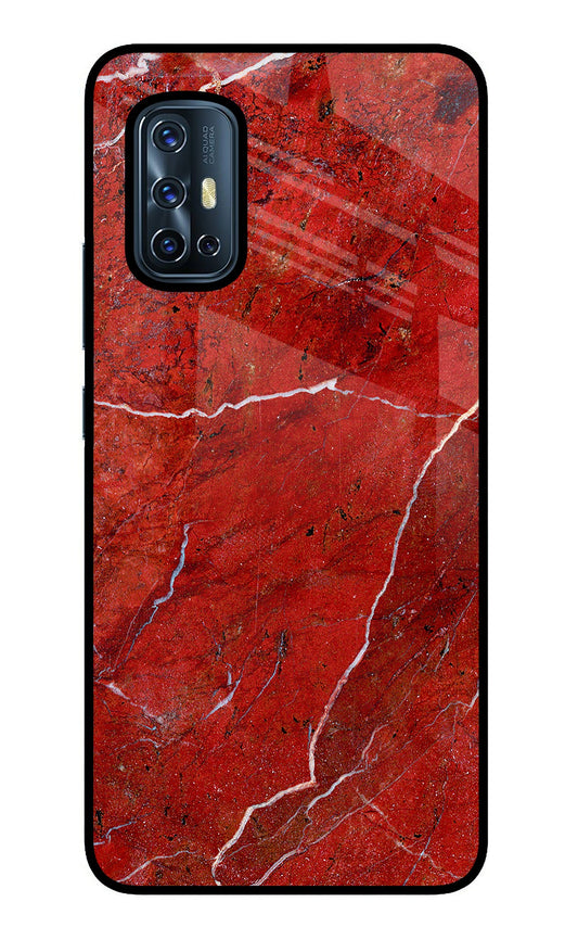 Red Marble Design Vivo V17 Glass Case