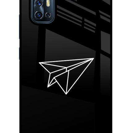 Paper Plane White Vivo V17 Glass Case Back Cover by Casekaro