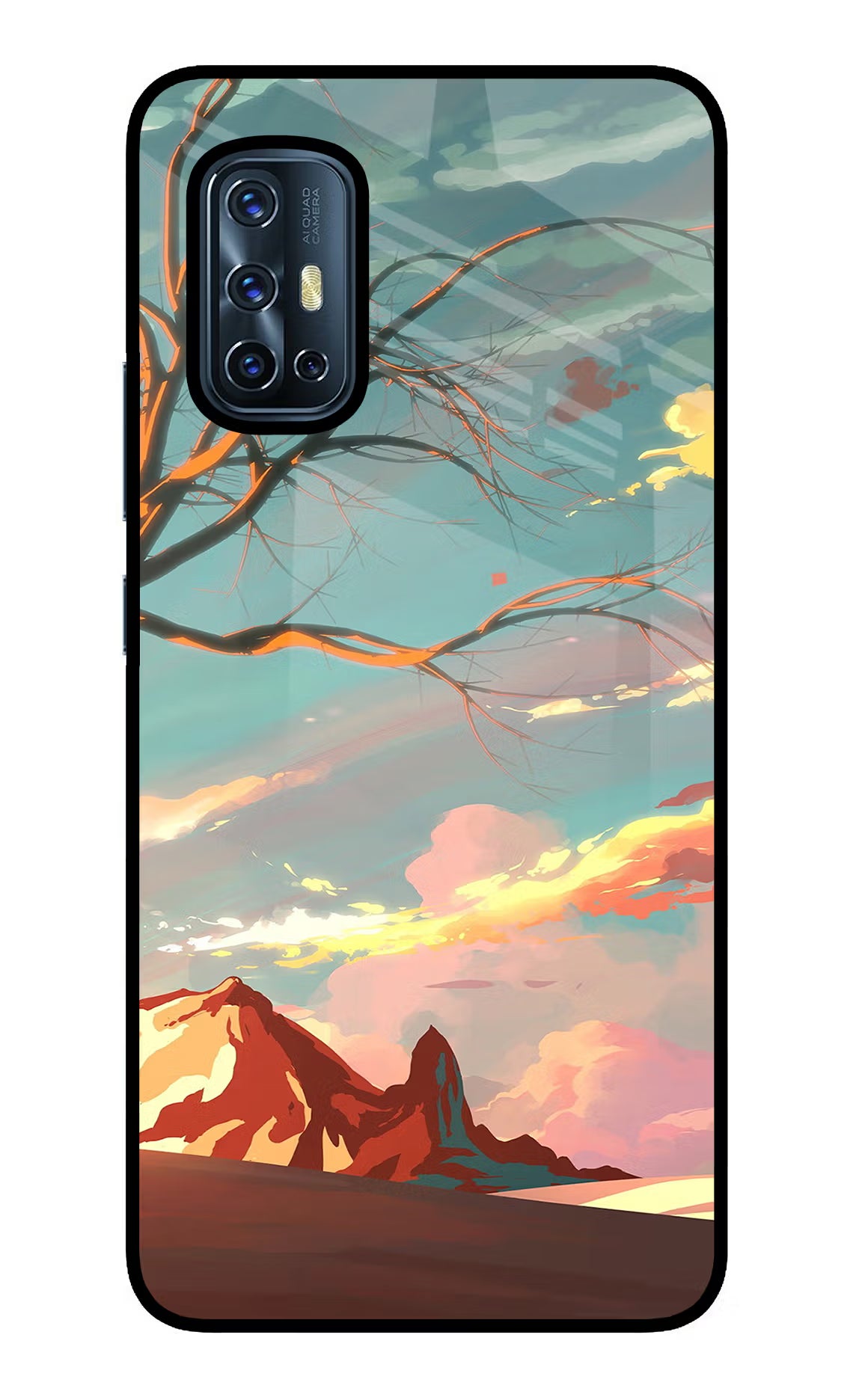 Scenery Vivo V17 Glass Case Back Cover by Casekaro