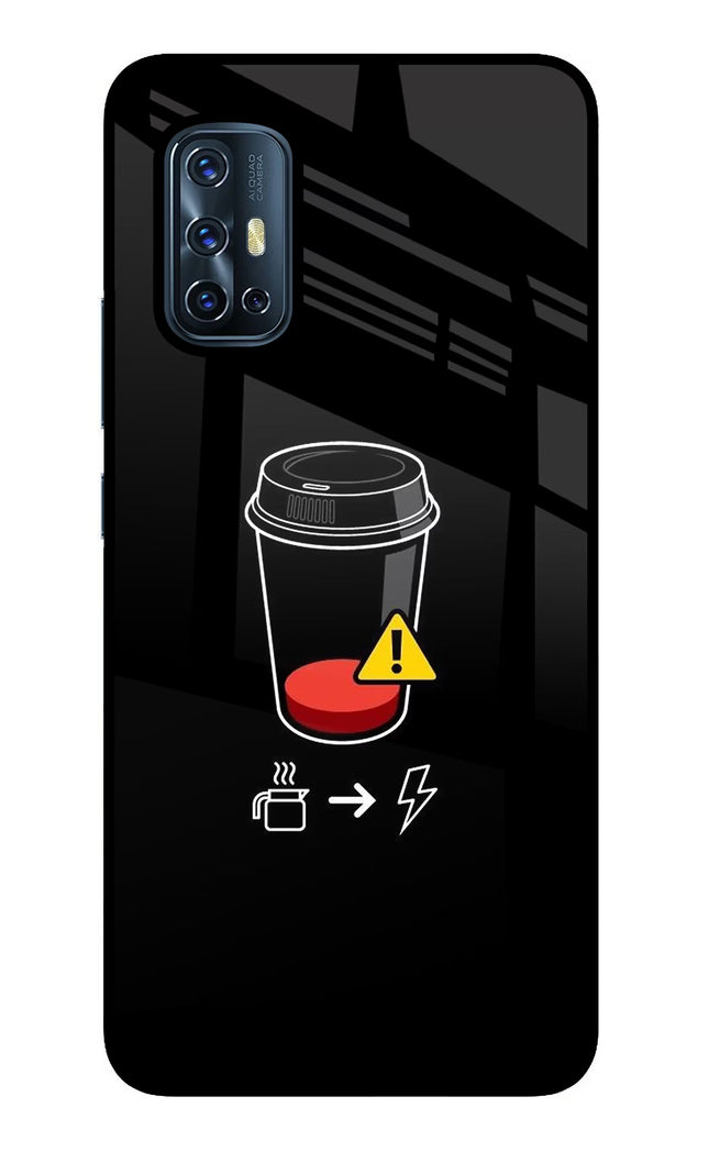 Coffee Vivo V17 Glass Case Back Cover by Casekaro