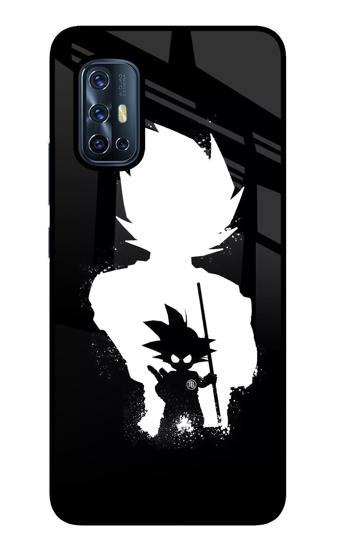 Goku Shadow Vivo V17 Glass Case Back Cover by Casekaro