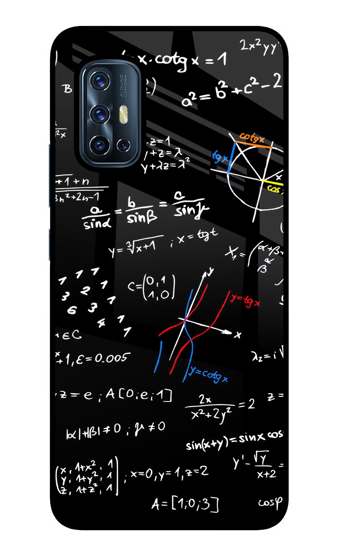 Mathematics Formula Vivo V17 Glass Case Back Cover by Casekaro
