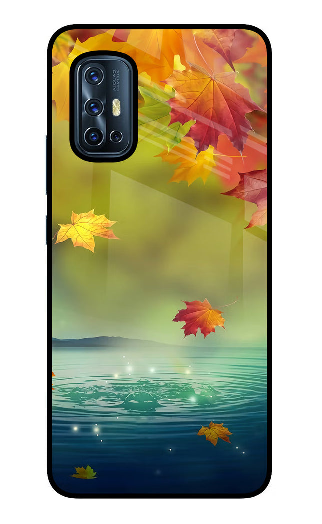 Flowers Vivo V17 Glass Case Back Cover by Casekaro