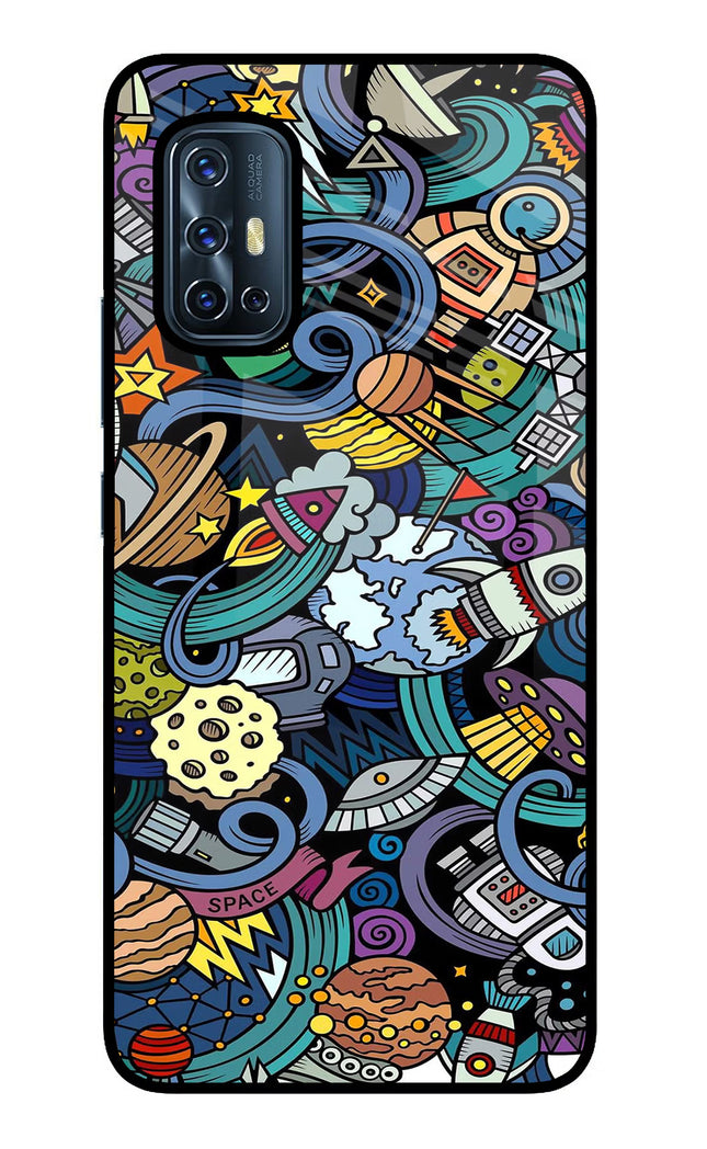 Space Abstract Vivo V17 Glass Case Back Cover by Casekaro
