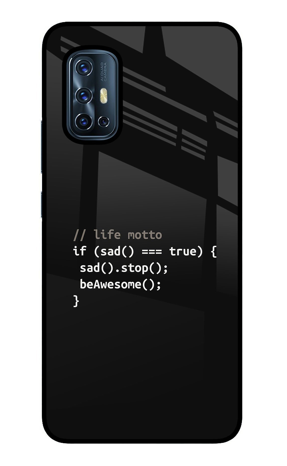 Life Motto Code Vivo V17 Glass Case