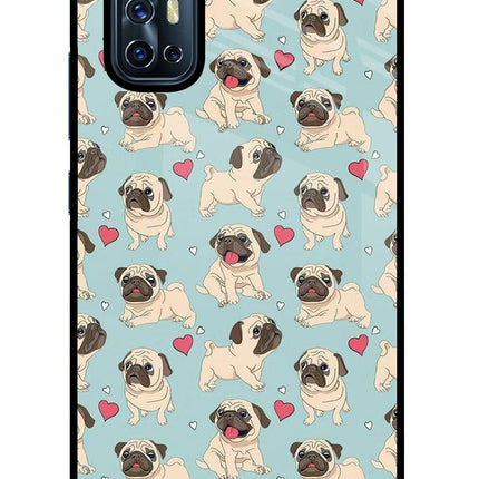 Pug Dog Vivo V17 Glass Case Back Cover by Casekaro