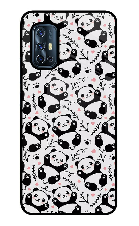 Cute Panda Vivo V17 Glass Case