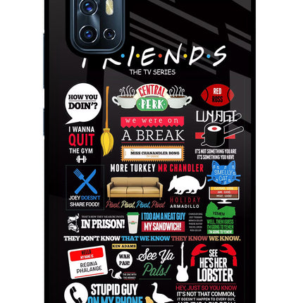 FRIENDS Vivo V17 Glass Case Back Cover by Casekaro