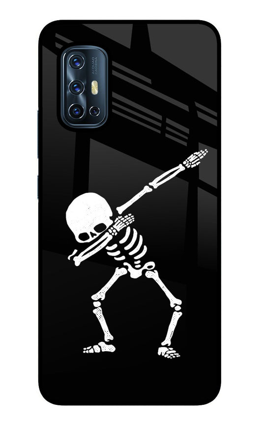 Dabbing Skeleton Art Vivo V17 Glass Case