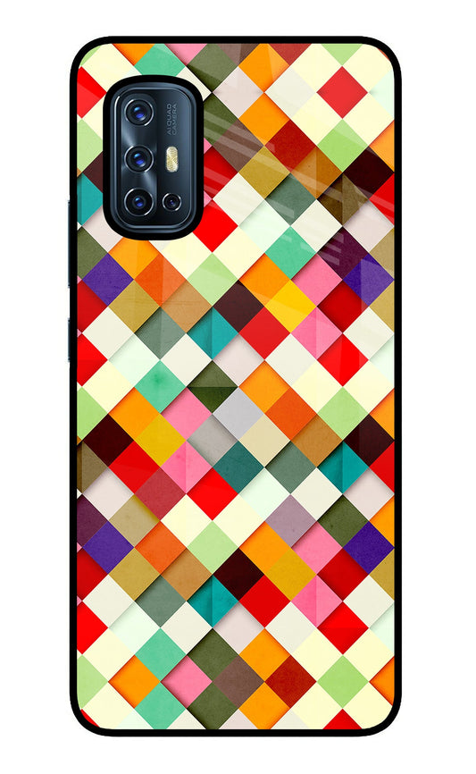 Geometric Abstract Colorful Vivo V17 Glass Case