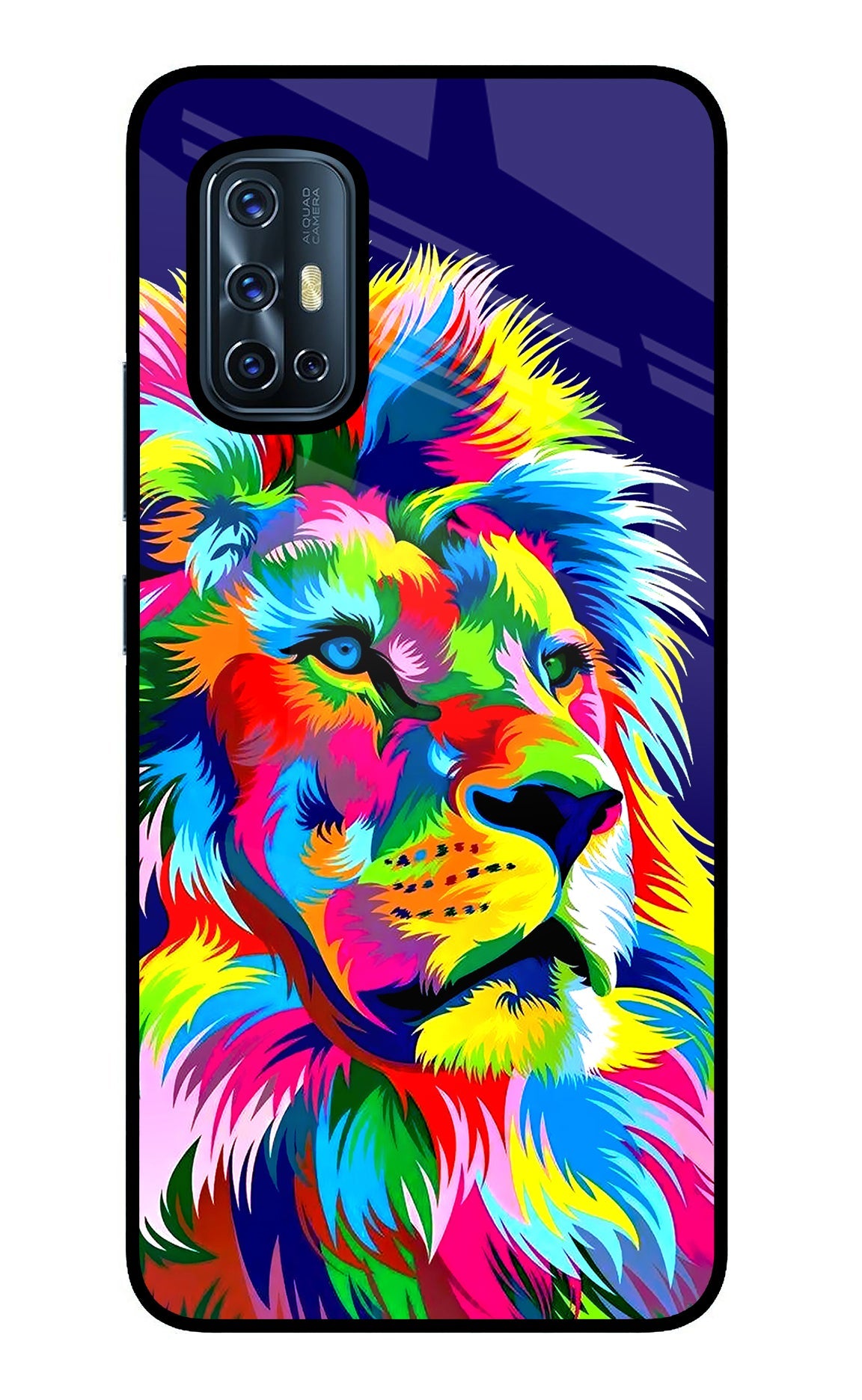 Vector Art Lion Vivo V17 Glass Case