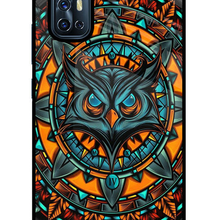 Angry Owl Art Vivo V17 Glass Case Back Cover by Casekaro