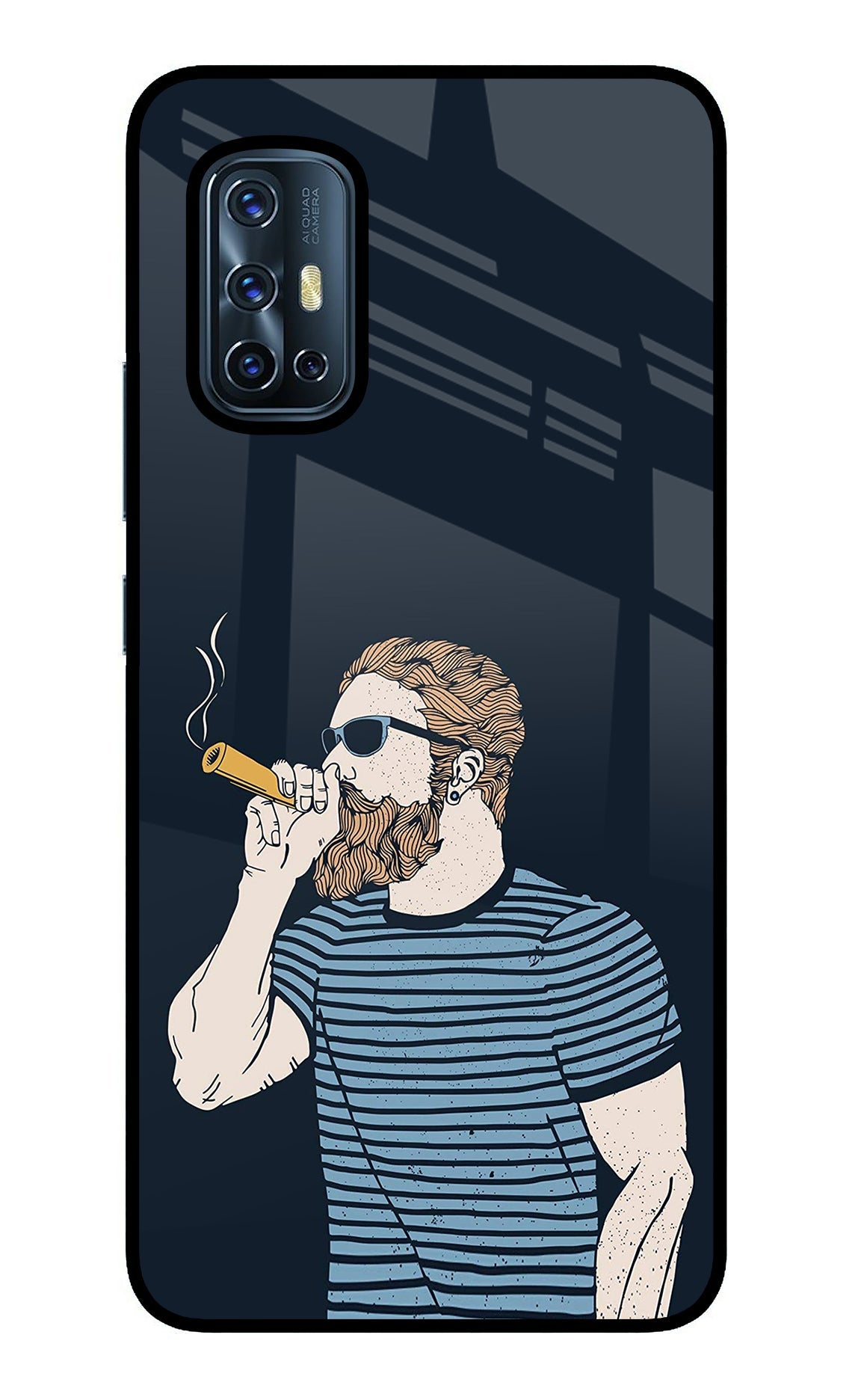 Smoking Vivo V17 Glass Case