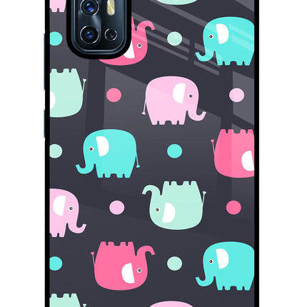 Elephants Vivo V17 Glass Case Back Cover by Casekaro
