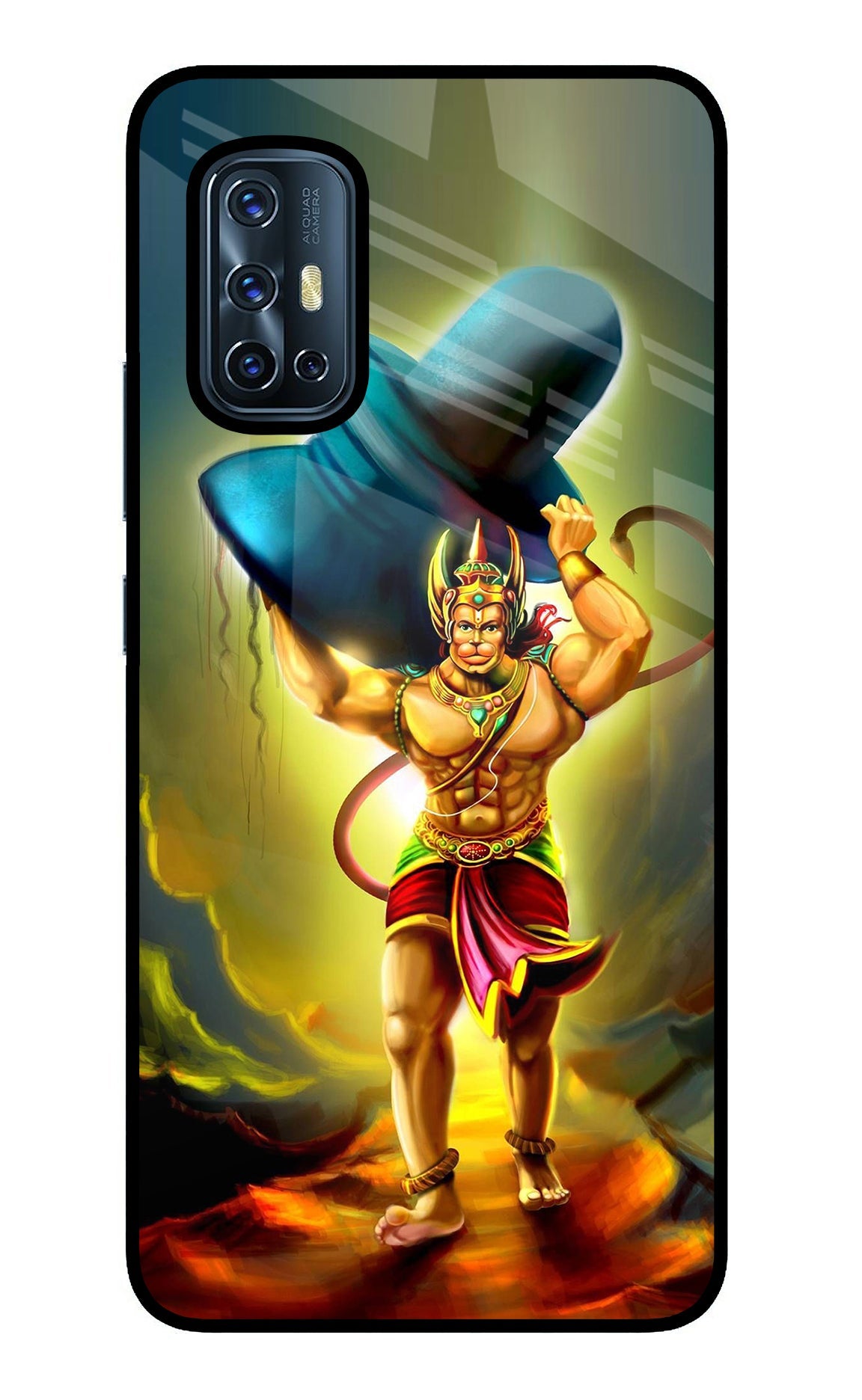 Lord Hanuman Vivo V17 Glass Case